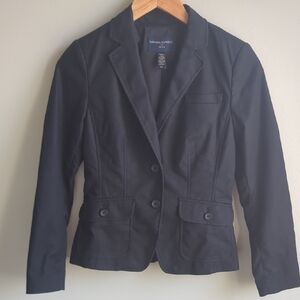 Banana Republic. Women's Petite Black Blazer. Stretch. Size 00P.